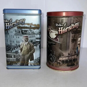 Vintage Milton S. Hershey Canisters, Set of 2, made in USA, 1996